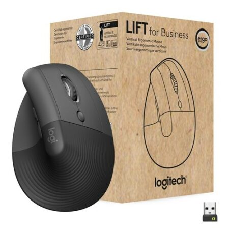 Lift Vertical Ergonomic Mouse for business Graphite Black USB Type a