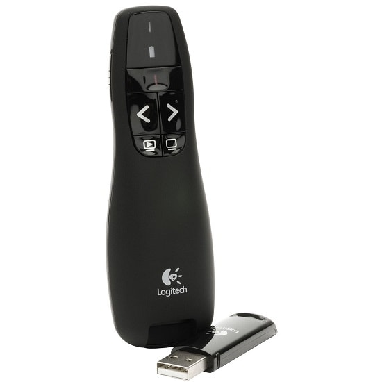 TELECOMMANDE LOGITECH PRES R400 NOIR 2.4GHZ POINTEUR LASER ROUGE – Image 1