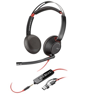 Poly Blackwire 5220 Stereo USB-C Headset 3.5 mm Plug + USB – Image 1