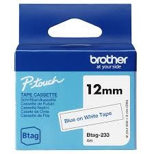 BROTHER 12MM BTAG233 BLEU SUR BLANC