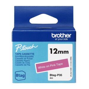 BROTHER 12MM BTAGP35 BLANC SUR ROSE