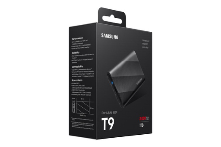 SAMSUNG Externe T9 1To SSD USB-C * MU-PG1T0B Noir (TCP 6€ incluse) – Image 3