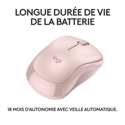 SOURIS LOGITECH M240 ss/fil Bluetooth Silent * ROSE – Image 4