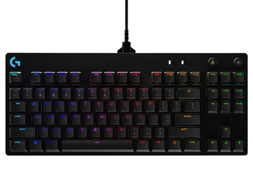 Logitech Clavier de jeu mécanique G Pro format compact TKL interrupteurs mécaniques tactiles (switches GX Blue) rétro-éclairage RVB avec technologie Lightsync – Image 1