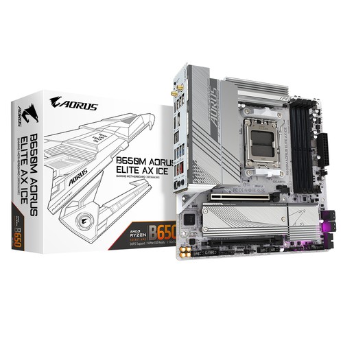 CM GIGABYTE B650M A ELITE AX ICE AM5 DDR5 m/ATX – Image 1
