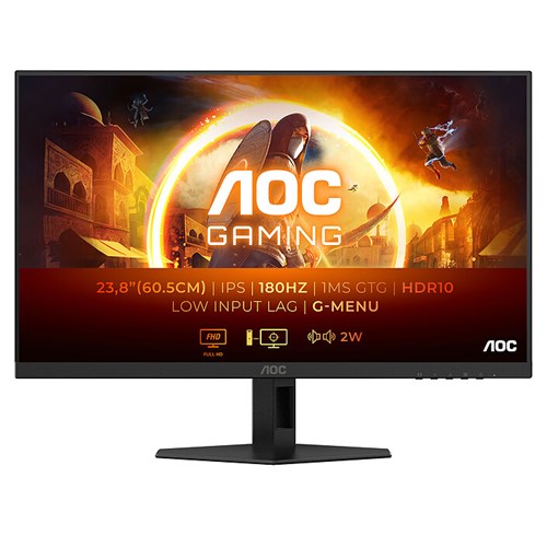 AOC GAMING- 1080p - 1920 x 1080 pixels - IPS- 1 ms - 16/9 - 180 Hz - - HDR10 - Adaptive Sync / G-SYNC Compatible - DisplayPort/HDMI - Noir – Image 1