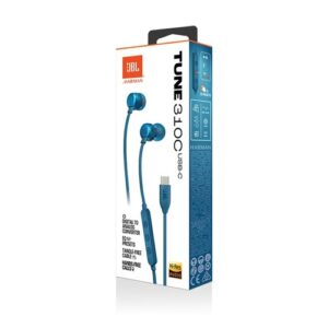 JBL Tune 310C Wired in-Ear Type C Earphones Bleu