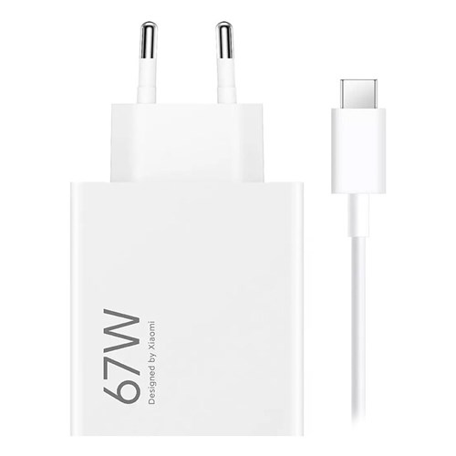 CHARGEUR 67W + CABLE USB-C XIAOMI (BLANC) – Image 1