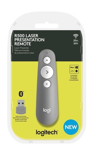 LOGITECH R500s Pointeur Laser Dual (USB+BTO) s/fil 20m PC/Mac * Gris – Image 3