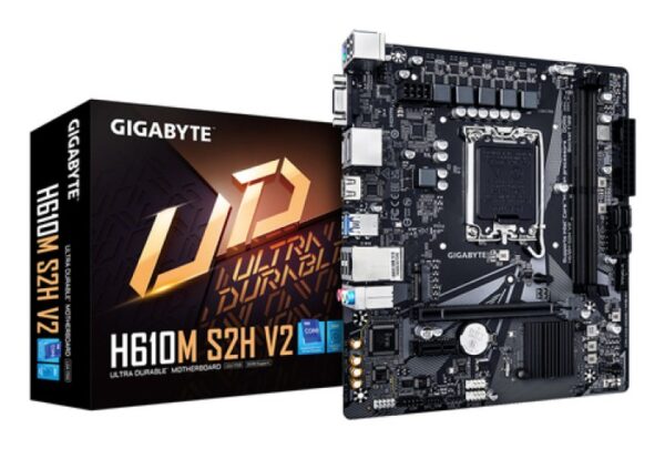 CM GIGABYTE H610M S2H V2 (s1700) 2DDR5 5600 PCIe16 VGA/DVI/HDMI mATX – Image 1