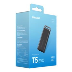 Disque Dur SSD Portable SAMSUNG T5 EVO 2To Noir USB3.2 * MU-PH2T0S – Image 2