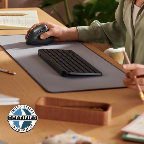 SOURIS LOGITECH LIFT Vertical Ergo s/fil+BTO Droitier Noir 910-006494