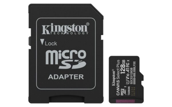 MicroSD 128Go Kingston UHS-I Canvas Select+ c10 U1 * TCP 3.40€ incl.