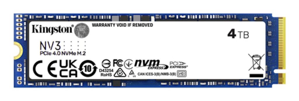 Disque Dur SSD Kingston NV3S 4To M.2 NVMe PCIe (Nu) 2280