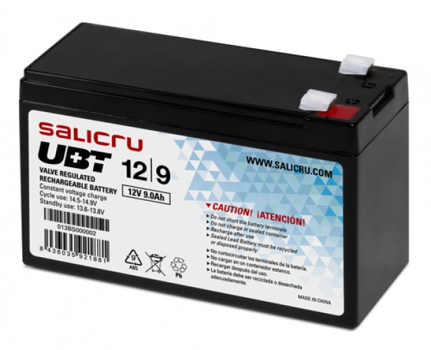 SALICRU BATTERIE AGM pour ONDULEUR UBT 12V / 9,0Ah – Image 1