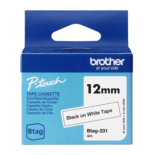 BROTHER 12MM BTAG231 NOIR SUR BLANC