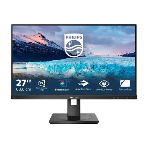 Philips Écran S-line LCD 27" VGA DVI-D DisplayPort HDMI USB DP x 1x 1.2 Rotation • Inclinaison • Hauteur • Pivot