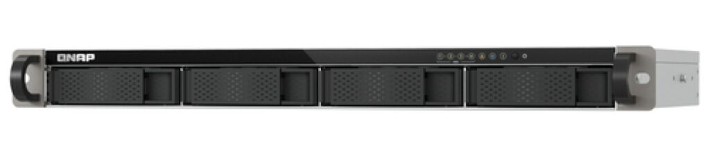 NAS QNAP TS-433-EU 1U Quad 2,0GHz 4Go 4xSATA3 2,5 GbE rackable