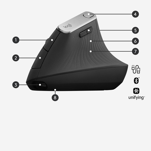 SOURIS LOGITECH MX VERTICAL Advanced Ergo Unifying/BTO * 910-005448