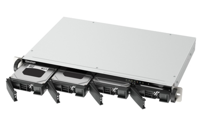 NAS QNAP TS-433-EU 1U Quad 2,0GHz 4Go 4xSATA3 2,5 GbE rackable