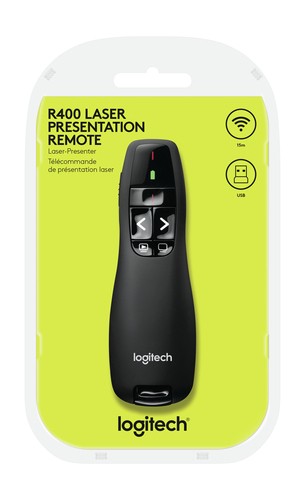 LOGITECH R400 Pointeur Laser s/fil (Rouge 15m) +étui * 910-001356