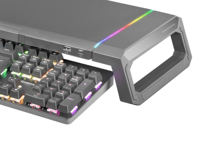 Mars Gaming REHAUSSEUR D'ECRAN +Support Tab/Tél. RGB * MGS-ONE (Noir)