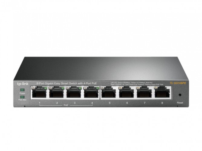 TP-LINK TL-SG108PE * SWITCH 8 ports GbLAN dont 4xPoE (55W) EasySmart